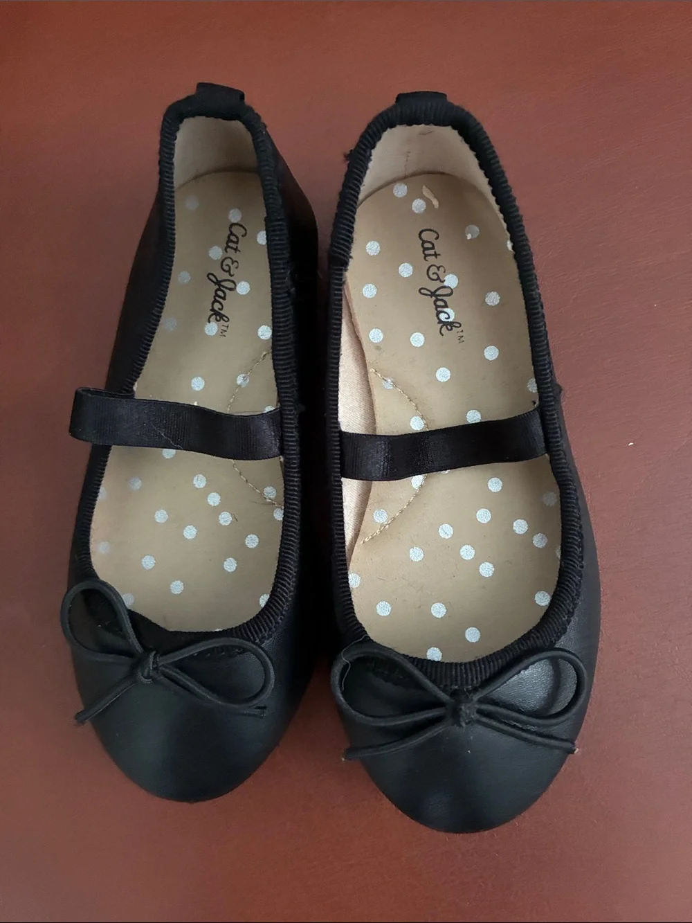 Cat & Jack Black Mary Jane Ballet Flats with Bow